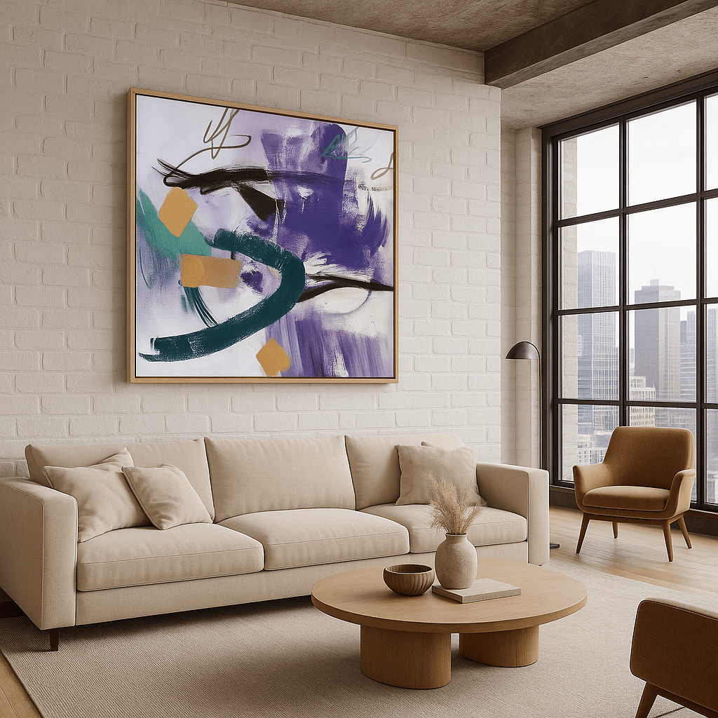 Canvas Print : "Ethereal Dance" - Abstract Expressionist Art Print modern abstract canvas wall art by Rossetti Art β luxury interior design artwork for living room, bedroom, office β Minimalist abstract art Minimalist Abstract Canvas Art Minimalist Art for Sale