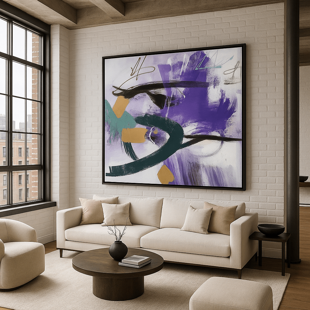Canvas Print : "Ethereal Dance" - Abstract Expressionist Art Print modern abstract canvas wall art by Rossetti Art β luxury interior design artwork for living room, bedroom, office β Minimalist abstract art Minimalist Abstract Canvas Art Minimalist Art for Sale