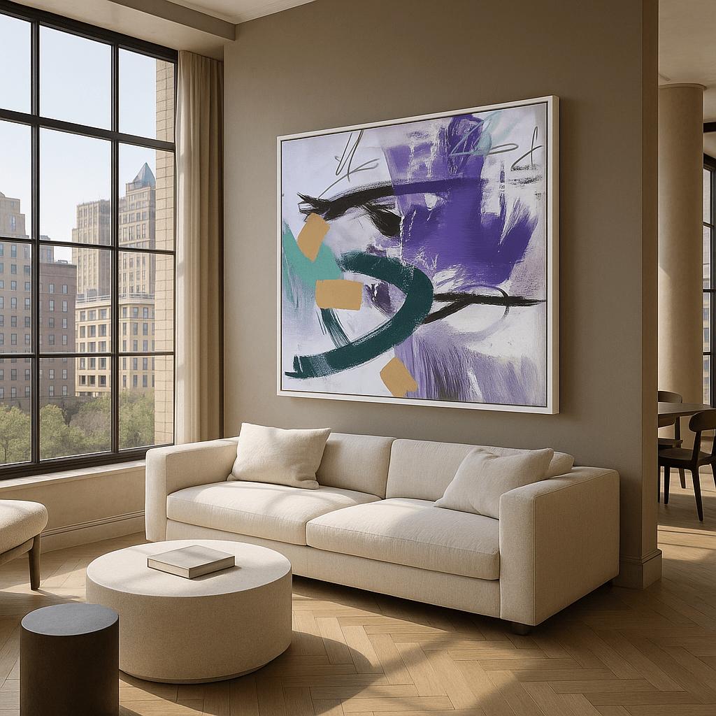 Canvas Print : "Ethereal Dance" - Abstract Expressionist Art Print modern abstract canvas wall art by Rossetti Art β luxury interior design artwork for living room, bedroom, office β Minimalist abstract art Minimalist Abstract Canvas Art Minimalist Art for Sale