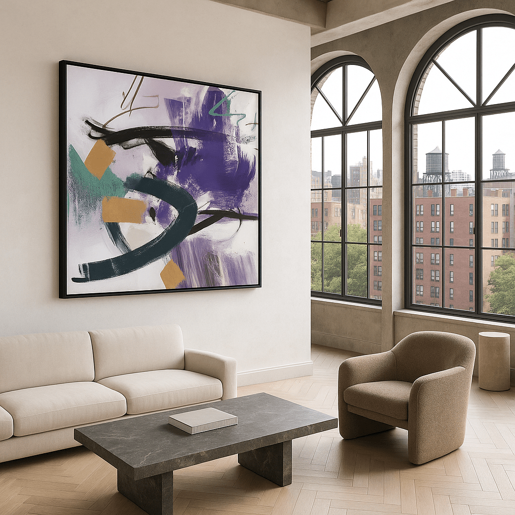 Canvas Print : "Ethereal Dance" - Abstract Expressionist Art Print modern abstract canvas wall art by Rossetti Art β luxury interior design artwork for living room, bedroom, office β Minimalist abstract art Minimalist Abstract Canvas Art Minimalist Art for Sale