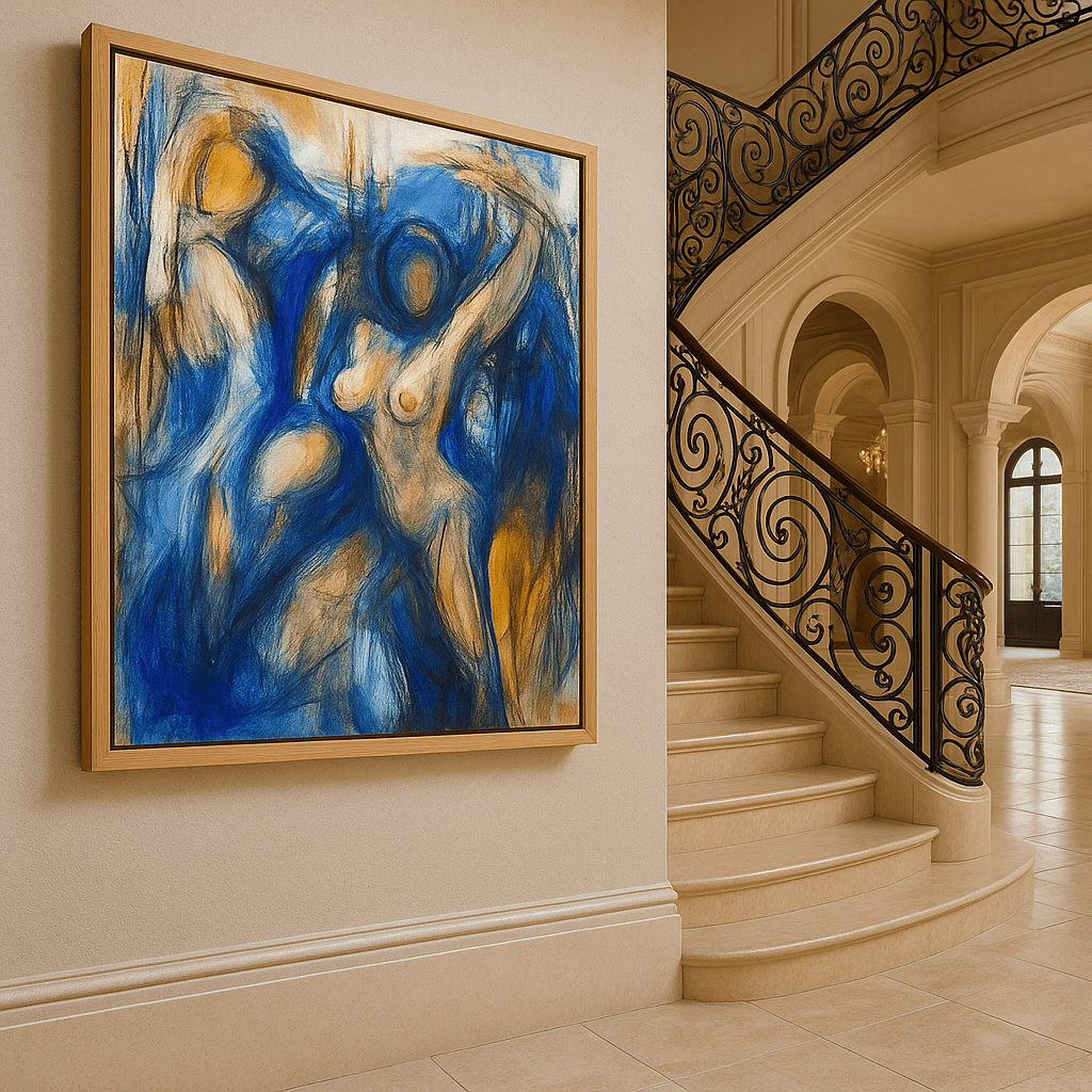 Canvas Print: "Ethereal Dance" - Abstract Figurative Wall Art modern abstract canvas wall art by Rossetti Art – luxury interior design artwork for living room, bedroom, office – contemporary art piece Contemporary Canvas Art Contemporary canvas print