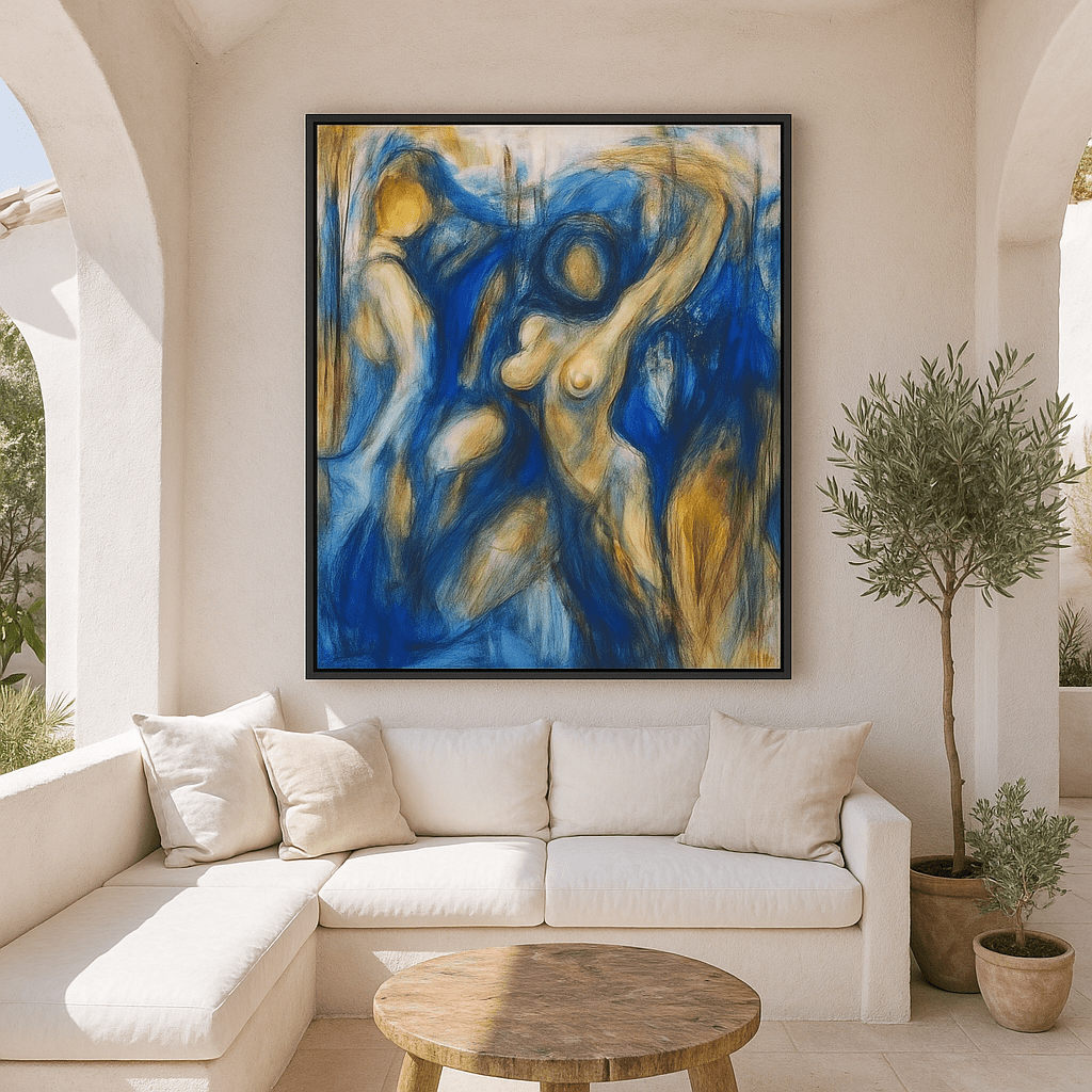 Canvas Print: "Ethereal Dance" - Abstract Figurative Wall Art modern abstract canvas wall art by Rossetti Art – luxury interior design artwork for living room, bedroom, office – contemporary art piece Contemporary Canvas Art Contemporary canvas print