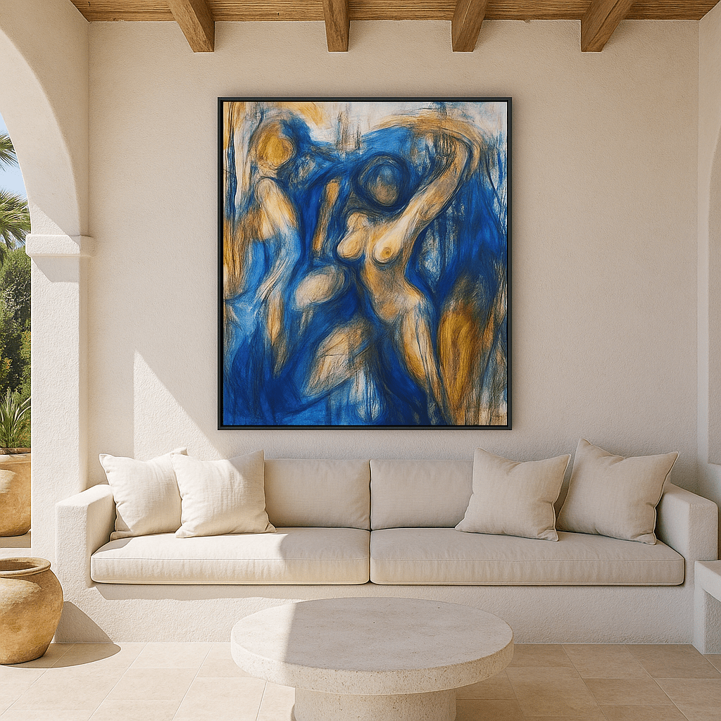 Canvas Print: "Ethereal Dance" - Abstract Figurative Wall Art modern abstract canvas wall art by Rossetti Art – luxury interior design artwork for living room, bedroom, office – contemporary art piece Contemporary Canvas Art Contemporary canvas print
