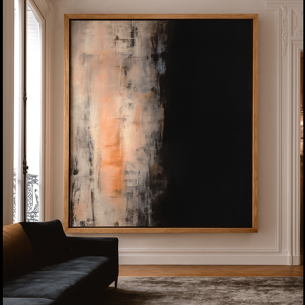 Canvas Print: Ethereal Veil - Minimalist Abstract Canvas Print modern abstract canvas wall art by Rossetti Art – luxury interior design artwork for living room, bedroom, office – abstract wall art contemporary wall design extra large canvas wall art for living room