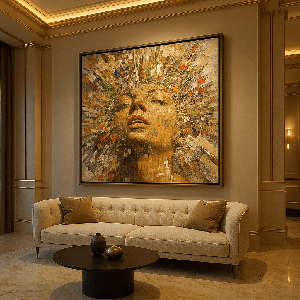 Canvas Print: "Euphoria Unleashed" - Vibrant Abstract Wall Art modern abstract canvas wall art by Rossetti Art – luxury interior design artwork for living room, bedroom, office – Abstract Canvas Print Abstract Canvas Prints canvas print for walls