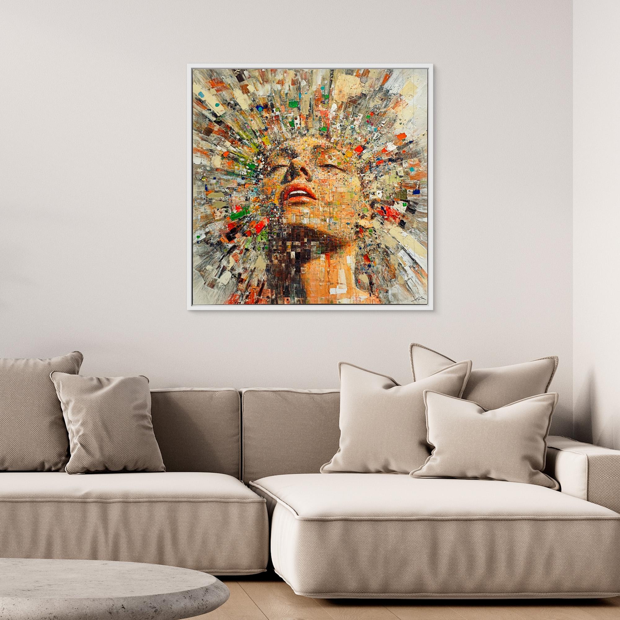 Canvas Print: "Euphoria Unleashed" - Vibrant Abstract Wall Art modern abstract canvas wall art by Rossetti Art – luxury interior design artwork for living room, bedroom, office – Abstract Canvas Print Abstract Canvas Prints canvas print for walls