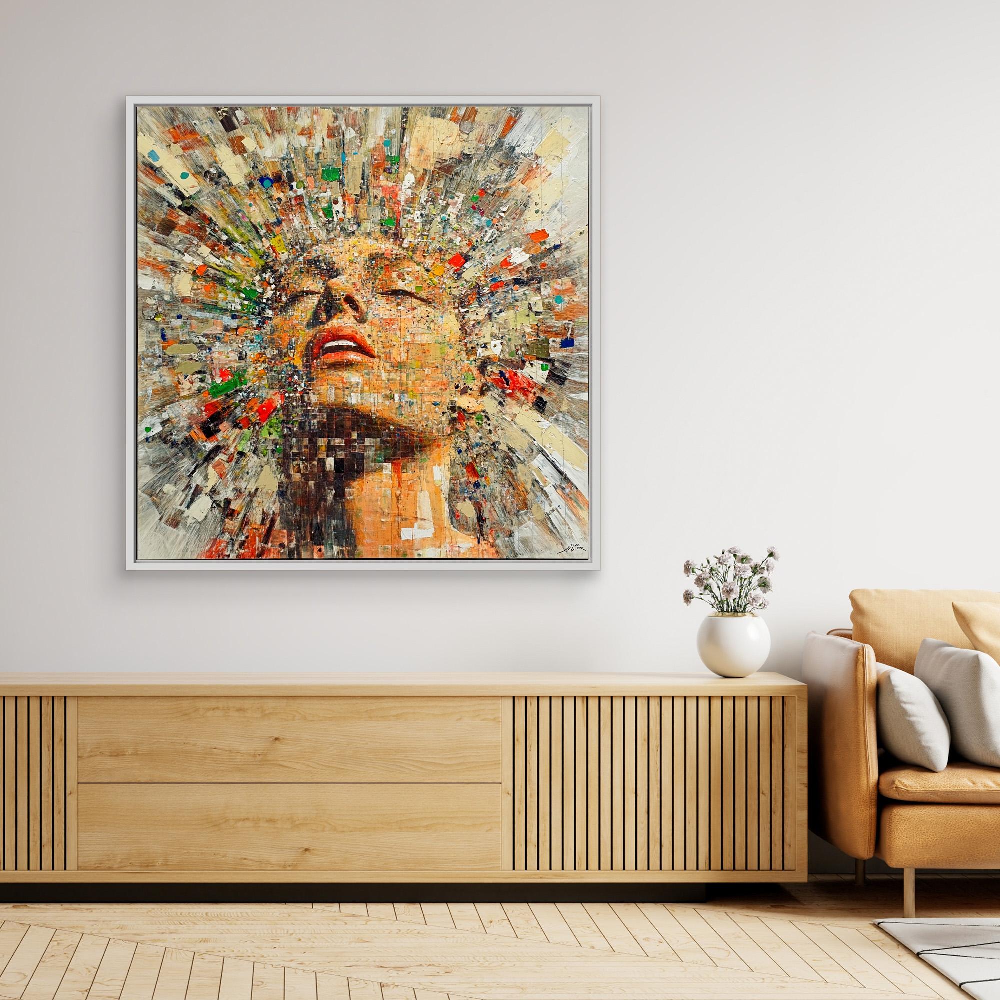 Canvas Print: "Euphoria Unleashed" - Vibrant Abstract Wall Art modern abstract canvas wall art by Rossetti Art – luxury interior design artwork for living room, bedroom, office – Abstract Canvas Print Abstract Canvas Prints canvas print for walls