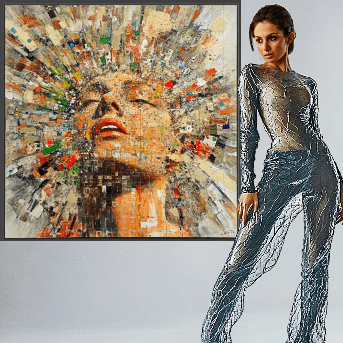 Canvas Print: "Euphoria Unleashed" - Vibrant Abstract Wall Art modern abstract canvas wall art by Rossetti Art – luxury interior design artwork for living room, bedroom, office – Abstract Canvas Print Abstract Canvas Prints canvas print for walls