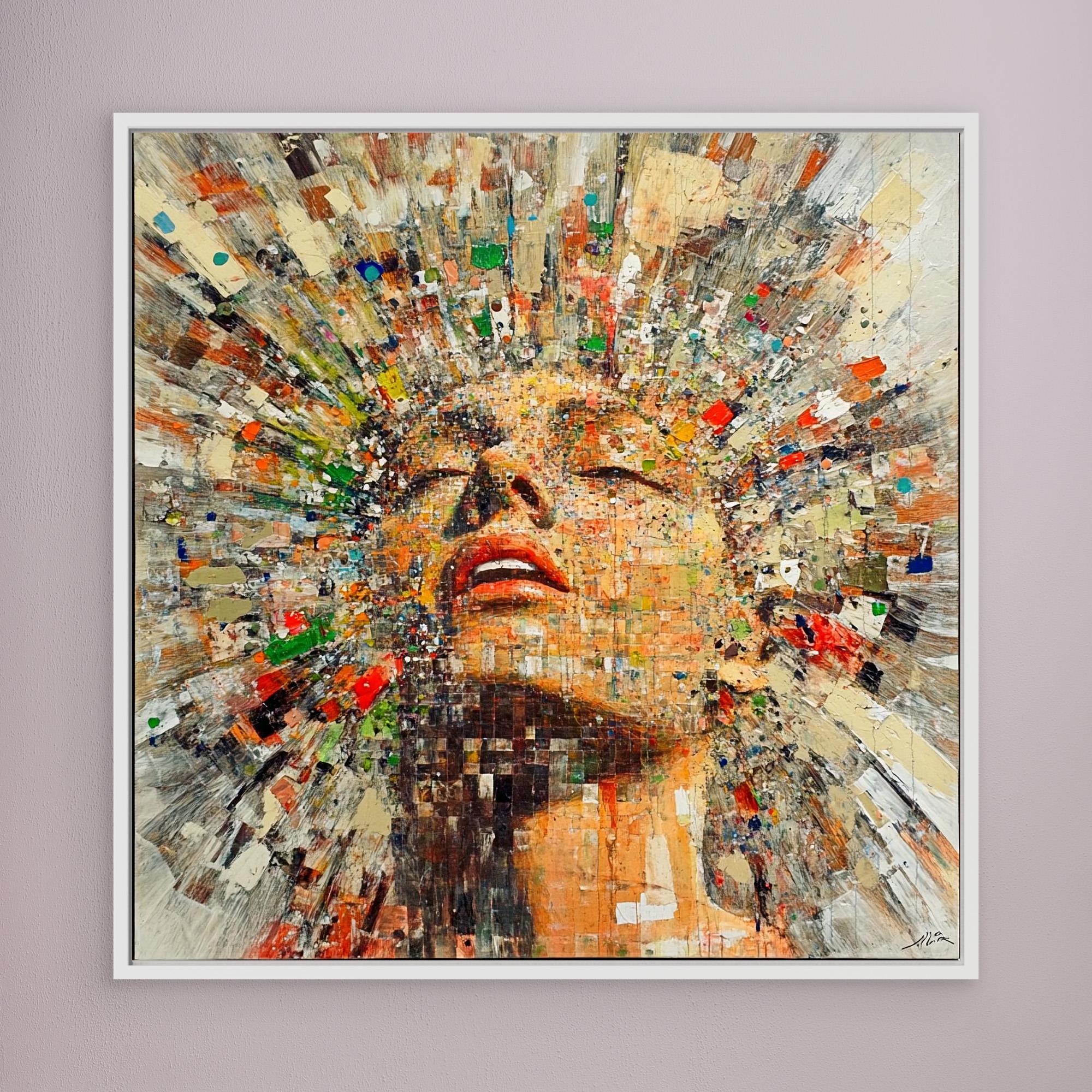 Canvas Print: "Euphoria Unleashed" - Vibrant Abstract Wall Art modern abstract canvas wall art by Rossetti Art – luxury interior design artwork for living room, bedroom, office – Abstract Canvas Print Abstract Canvas Prints canvas print for walls