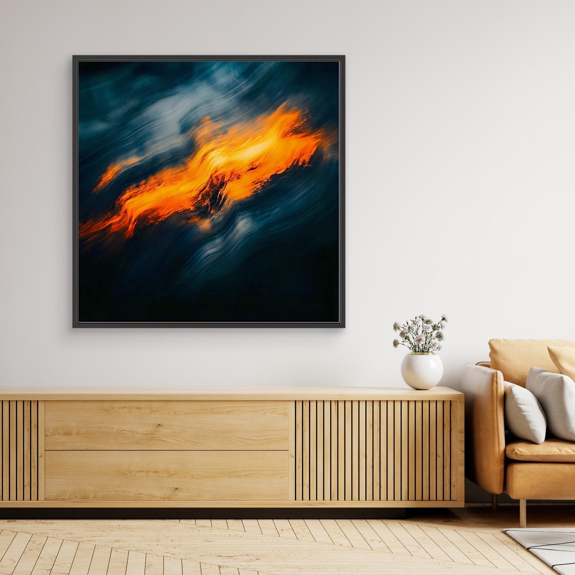 Canvas Print : Fiery Abstract - Bold Modern Wall Art modern abstract canvas wall art by Rossetti Art – luxury interior design artwork for living room, bedroom, office – Contemporary Art for Sale Fiery Abstract Art Modern Wall Decor