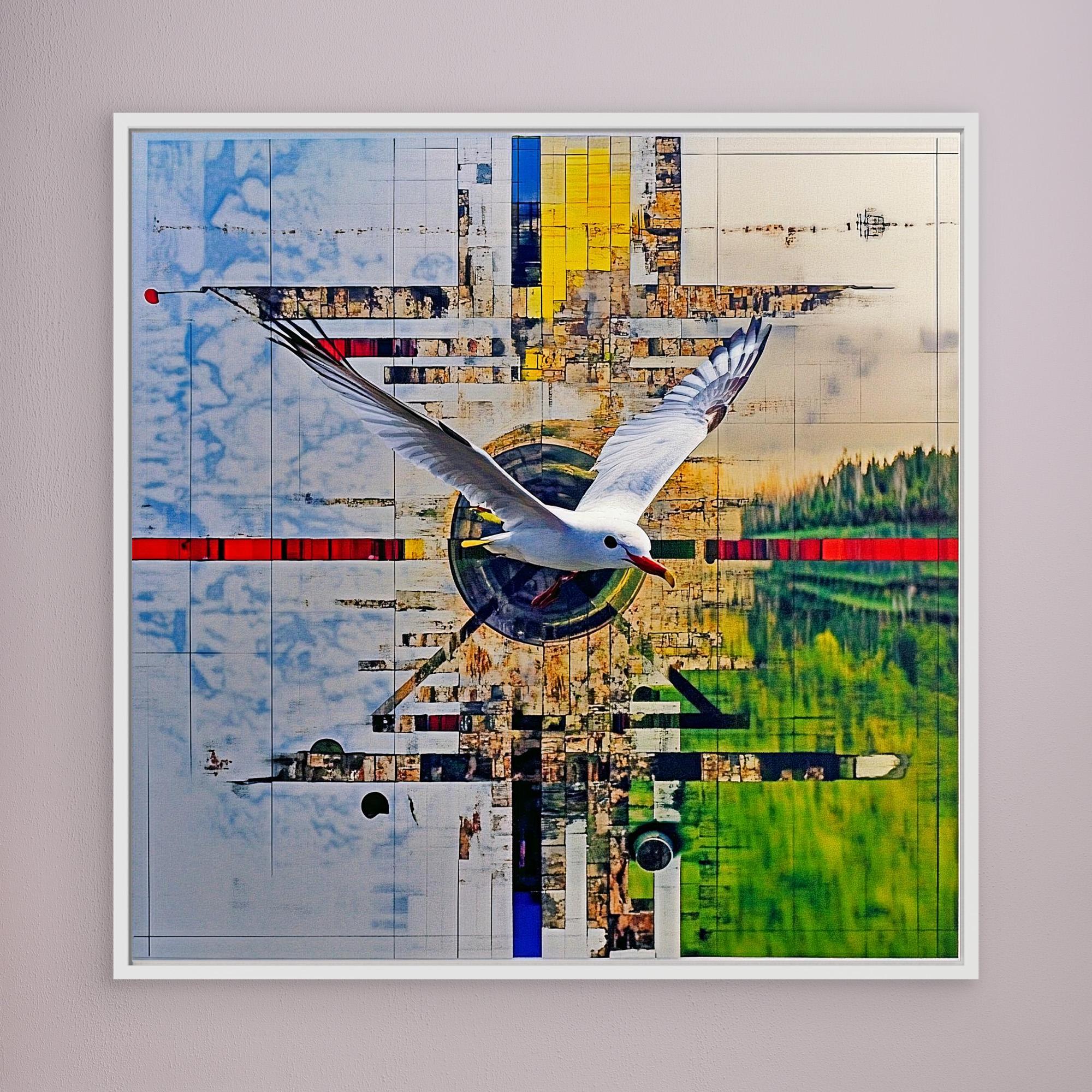 Canvas Print : Flight of Harmony - Abstract Geometric Nature Art modern abstract canvas wall art by Rossetti Art – luxury interior design artwork for living room, bedroom, office – Abstract Nature Art Contemporary Art for Sale Geometric Wall Art