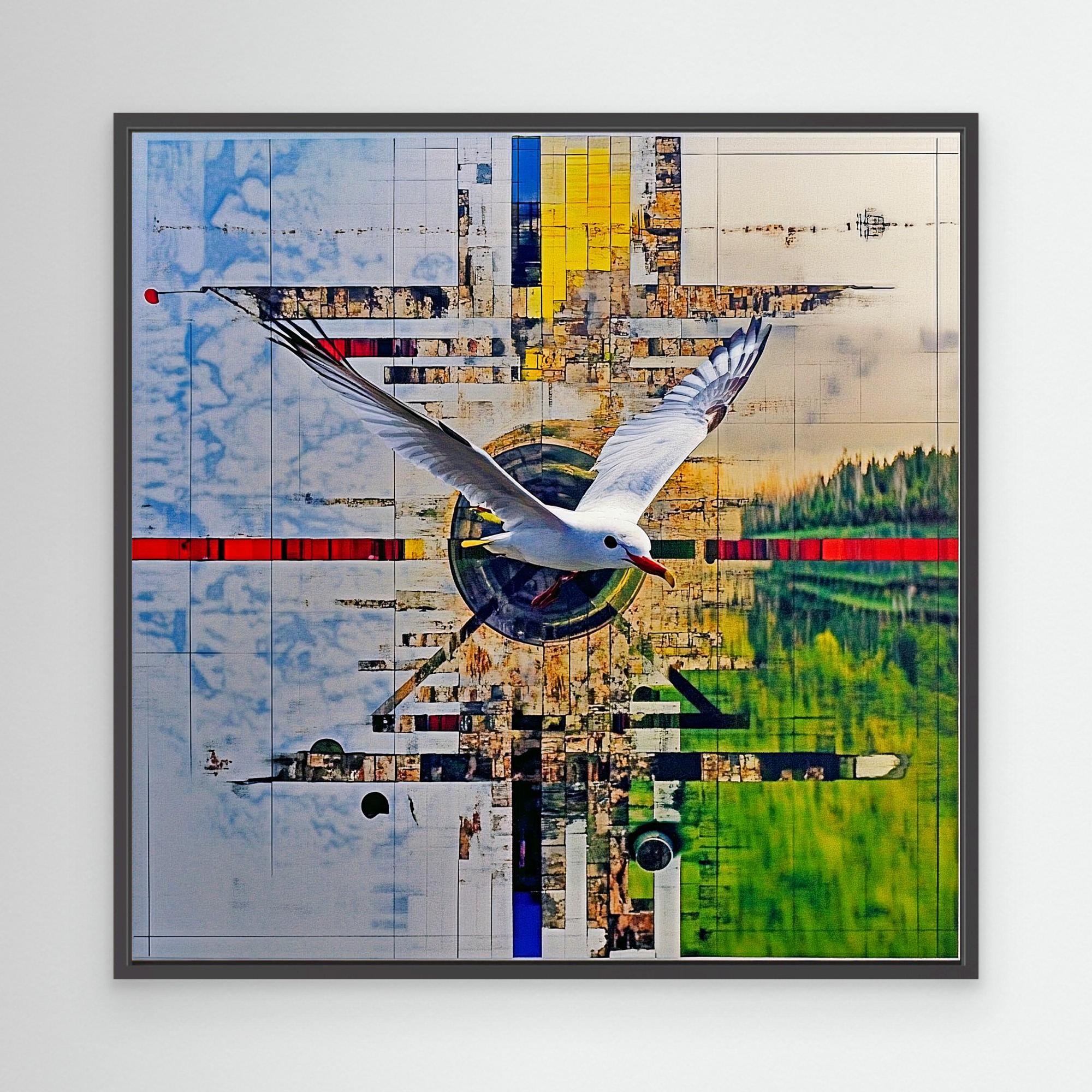 Canvas Print : Flight of Harmony - Abstract Geometric Nature Art modern abstract canvas wall art by Rossetti Art – luxury interior design artwork for living room, bedroom, office – Abstract Nature Art Contemporary Art for Sale Geometric Wall Art