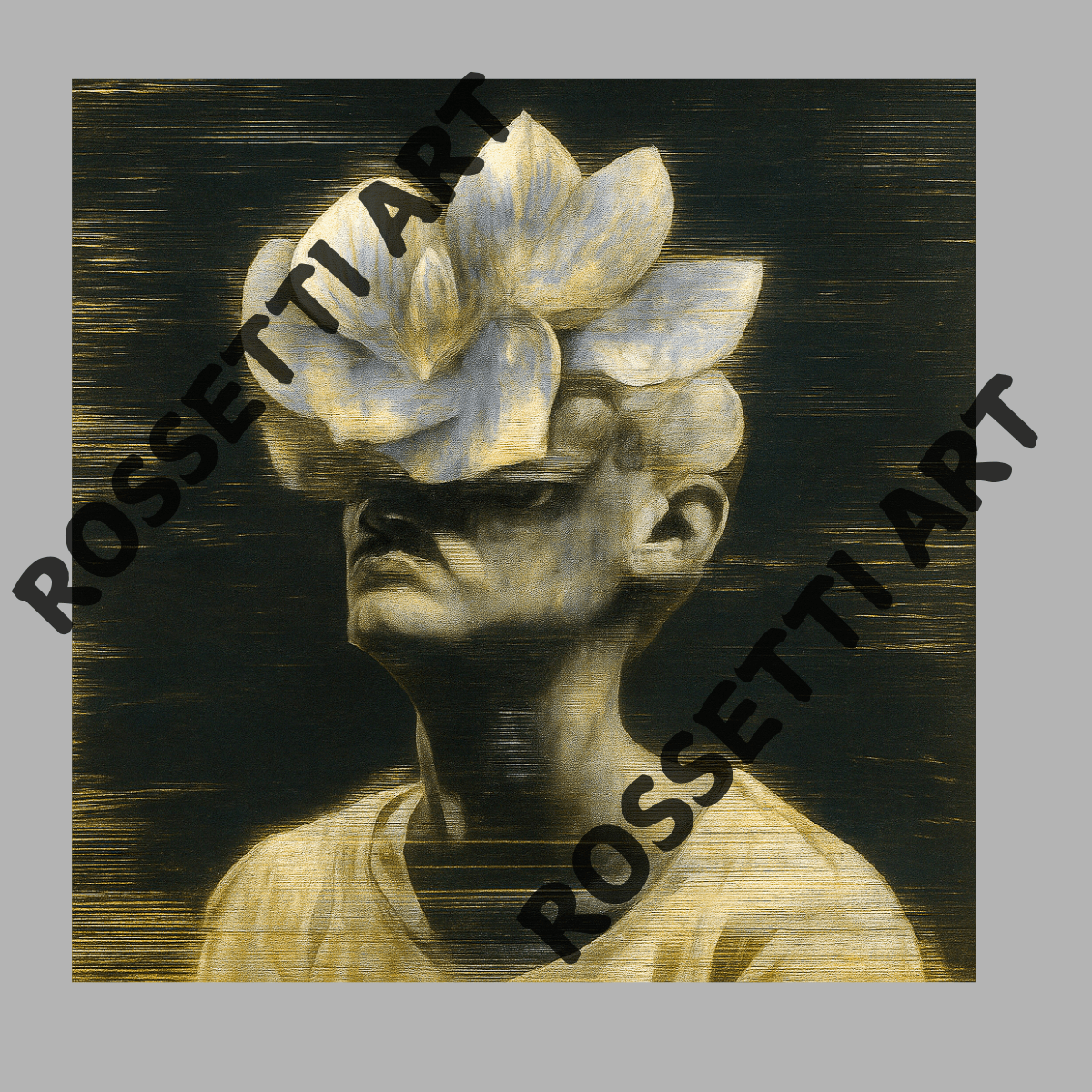 Canvas Print: Floral Mind Portrait – Surreal Botanical Portrait Wall Art - Chiara Rossetti