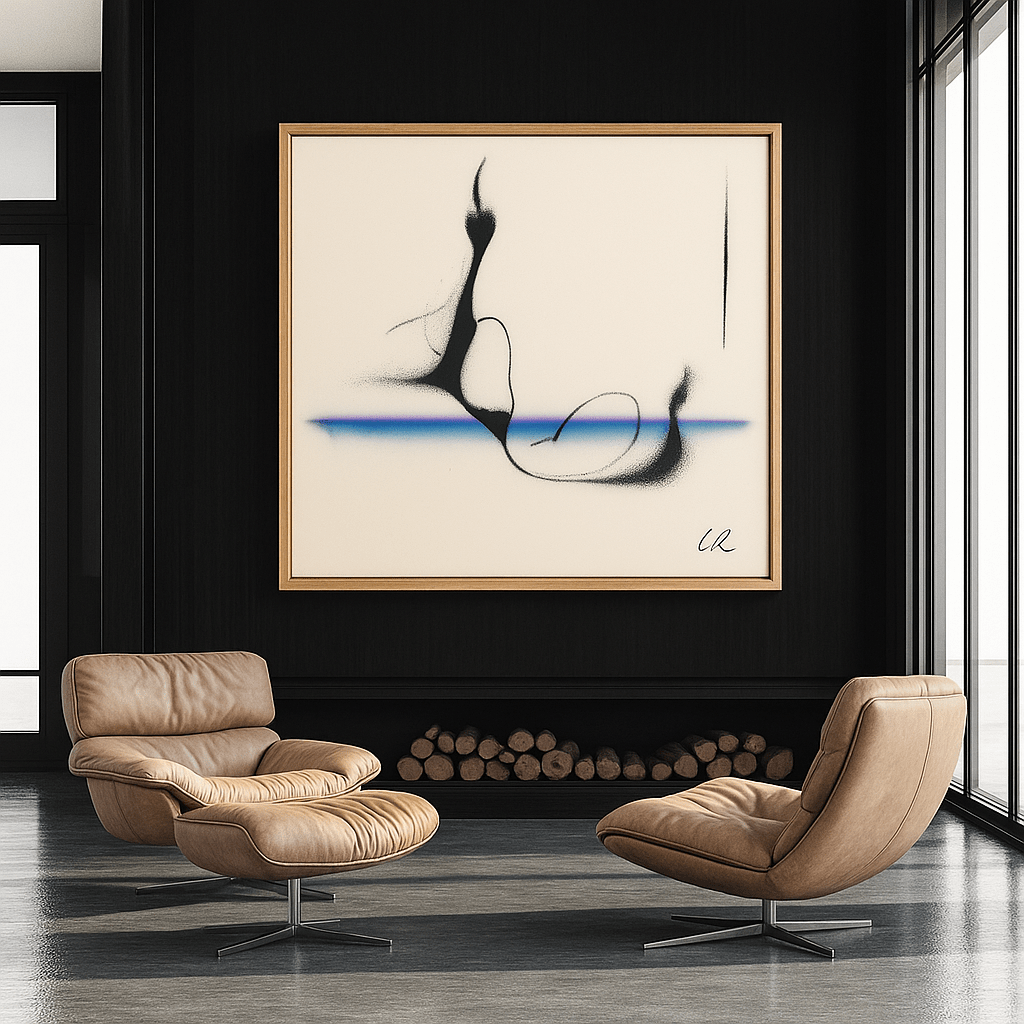 Canvas Print: Flow of the Silent Form – Abstract Minimalist Art modern abstract canvas wall art by Rossetti Art – luxury interior design artwork for living room, bedroom, office – Bold and Dynamic Artistic Home Accent Colorful Statement Wall Art Contemporary Grid Art