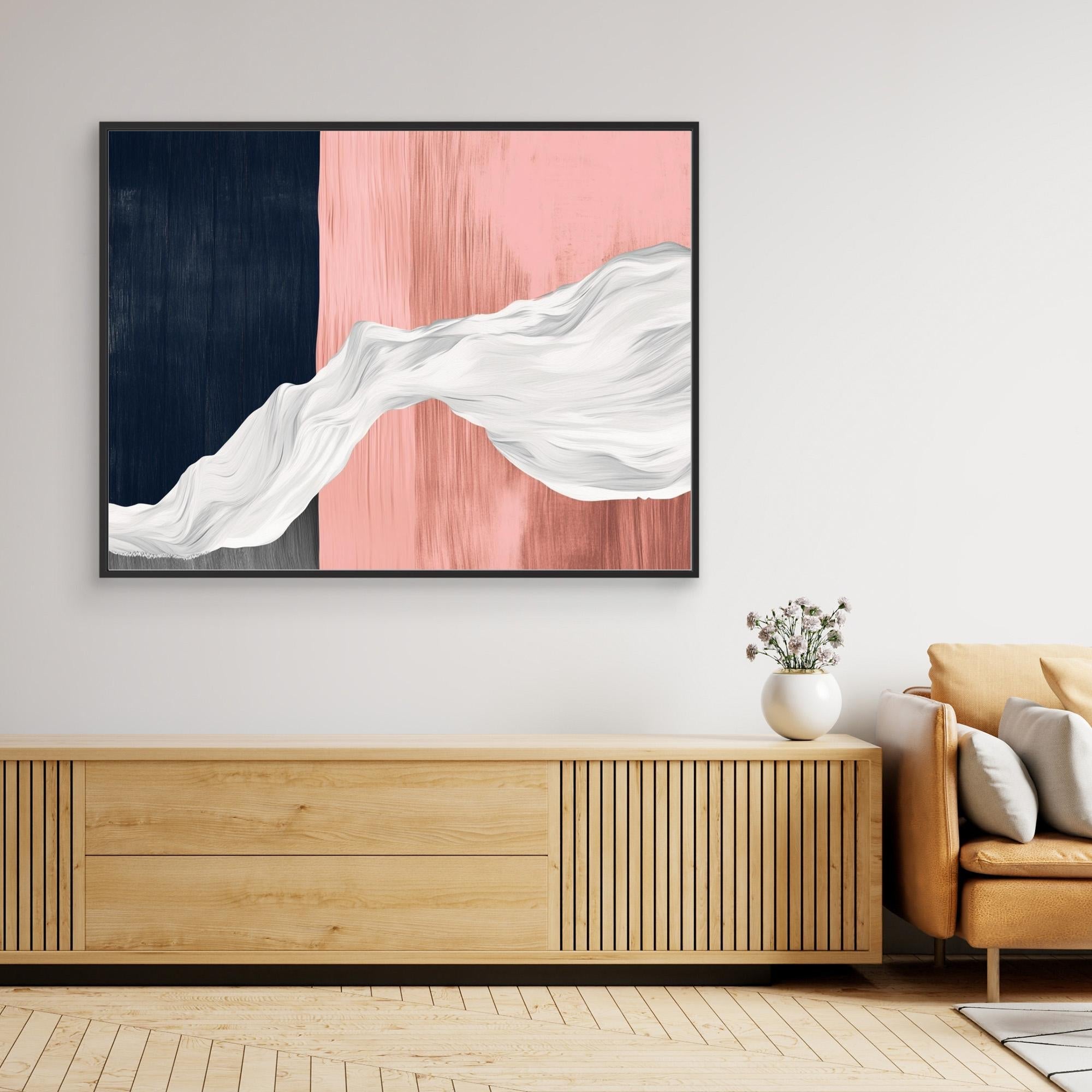 Canvas Print: "Flowing Contrast Harmony" - Modern Abstract Minimalist Wall Art modern abstract canvas wall art by Rossetti Art – luxury interior design artwork for living room, bedroom, office – contemporary art piece Contemporary Canvas Art Contemporary canvas print