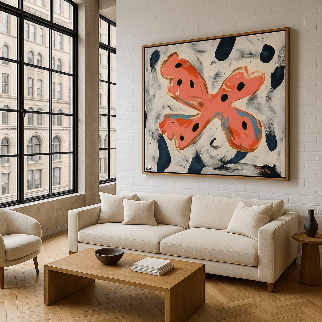 Canvas Print : "Flutter in Abstraction" - Abstract Butterfly Art Print modern abstract canvas wall art by Rossetti Art β luxury interior design artwork for living room, bedroom, office β contemporary art piece Contemporary Canvas Art Contemporary canvas print