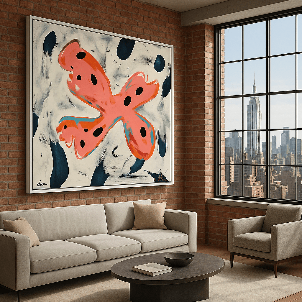 Canvas Print : "Flutter in Abstraction" - Abstract Butterfly Art Print modern abstract canvas wall art by Rossetti Art β luxury interior design artwork for living room, bedroom, office β contemporary art piece Contemporary Canvas Art Contemporary canvas print