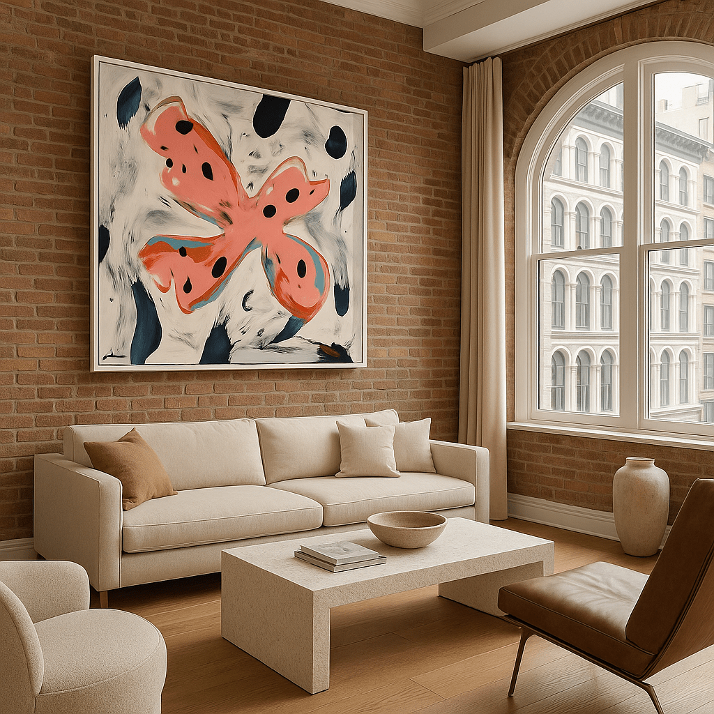 Canvas Print : "Flutter in Abstraction" - Abstract Butterfly Art Print modern abstract canvas wall art by Rossetti Art β luxury interior design artwork for living room, bedroom, office β contemporary art piece Contemporary Canvas Art Contemporary canvas print