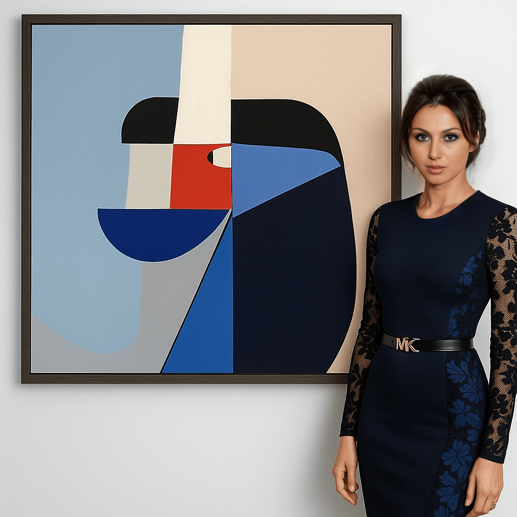 Canvas Print : Fragmented Balance - Modern Geometric Abstract Art Print modern abstract canvas wall art by Rossetti Art – luxury interior design artwork for living room, bedroom, office – Abstract canvas Abstract print Art print for walls