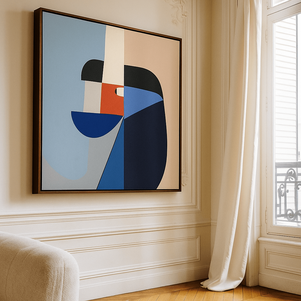 Canvas Print : Fragmented Balance - Modern Geometric Abstract Art Print modern abstract canvas wall art by Rossetti Art – luxury interior design artwork for living room, bedroom, office – Abstract canvas Abstract print Art print for walls