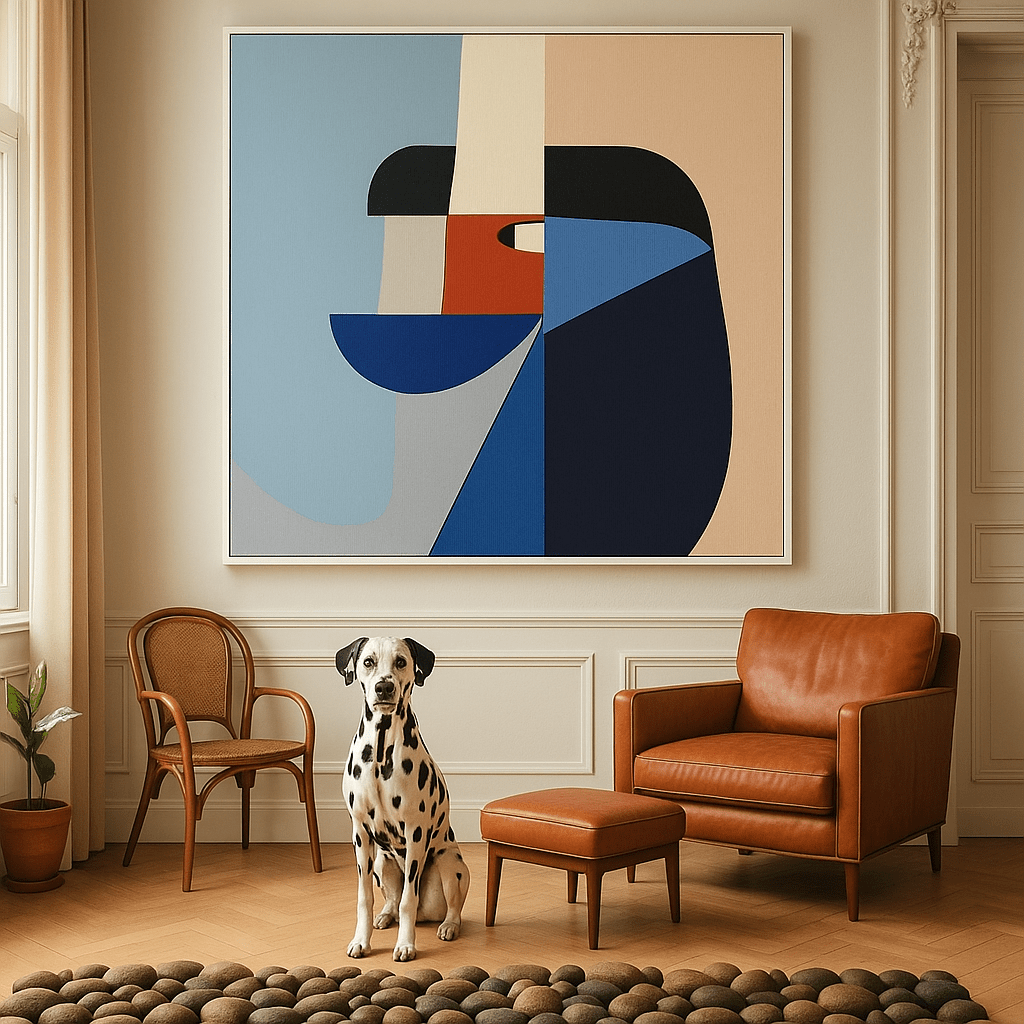 Canvas Print : Fragmented Balance - Modern Geometric Abstract Art Print modern abstract canvas wall art by Rossetti Art – luxury interior design artwork for living room, bedroom, office – Abstract canvas Abstract print Art print for walls