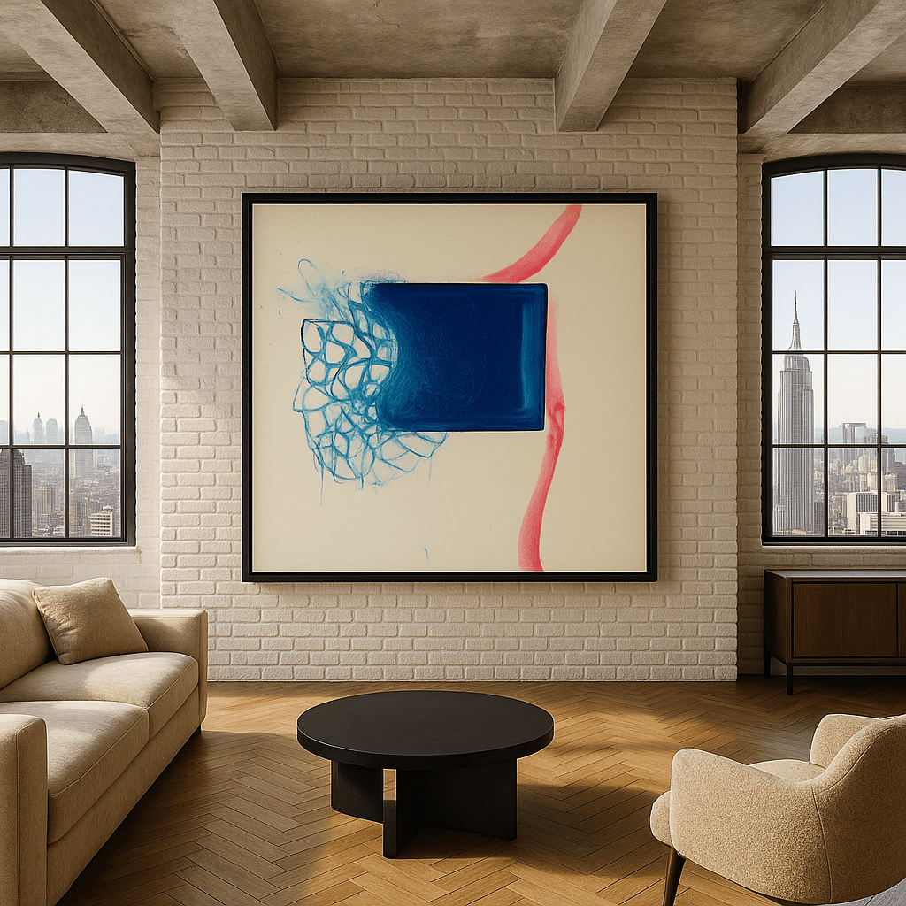 Canvas Print : "Fragmented Harmony" - Minimalist Abstract Wall Art Print modern abstract canvas wall art by Rossetti Art β luxury interior design artwork for living room, bedroom, office β contemporary art piece Contemporary Canvas Art Contemporary canvas print