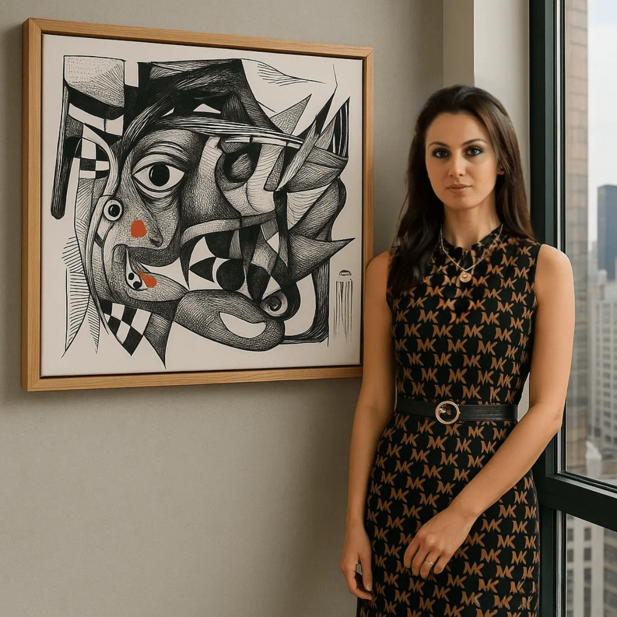 Canvas Print : "Fragmented Reflections" - Black & White Print Art modern abstract canvas wall art by Rossetti Art – luxury interior design artwork for living room, bedroom, office – Black And White Art Black and white artwork black and white canvas