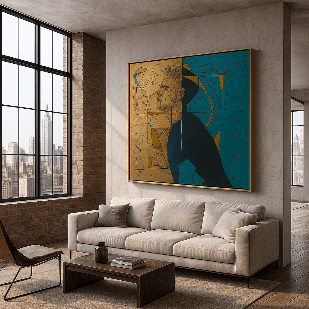 Canvas Print: Fragmented Thoughts Canvas Art – Abstract Male Portrait Print - Chiara Rossetti