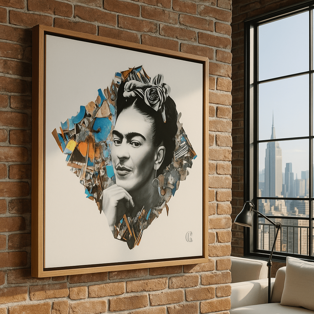Canvas Print : Frida Kahlo Canvas Print Art – Bold Feminist Wall Decor modern abstract canvas wall art by Rossetti Art – luxury interior design artwork for living room, bedroom, office – Art gift for feminists Bold statement canvas Colorful portrait decor
