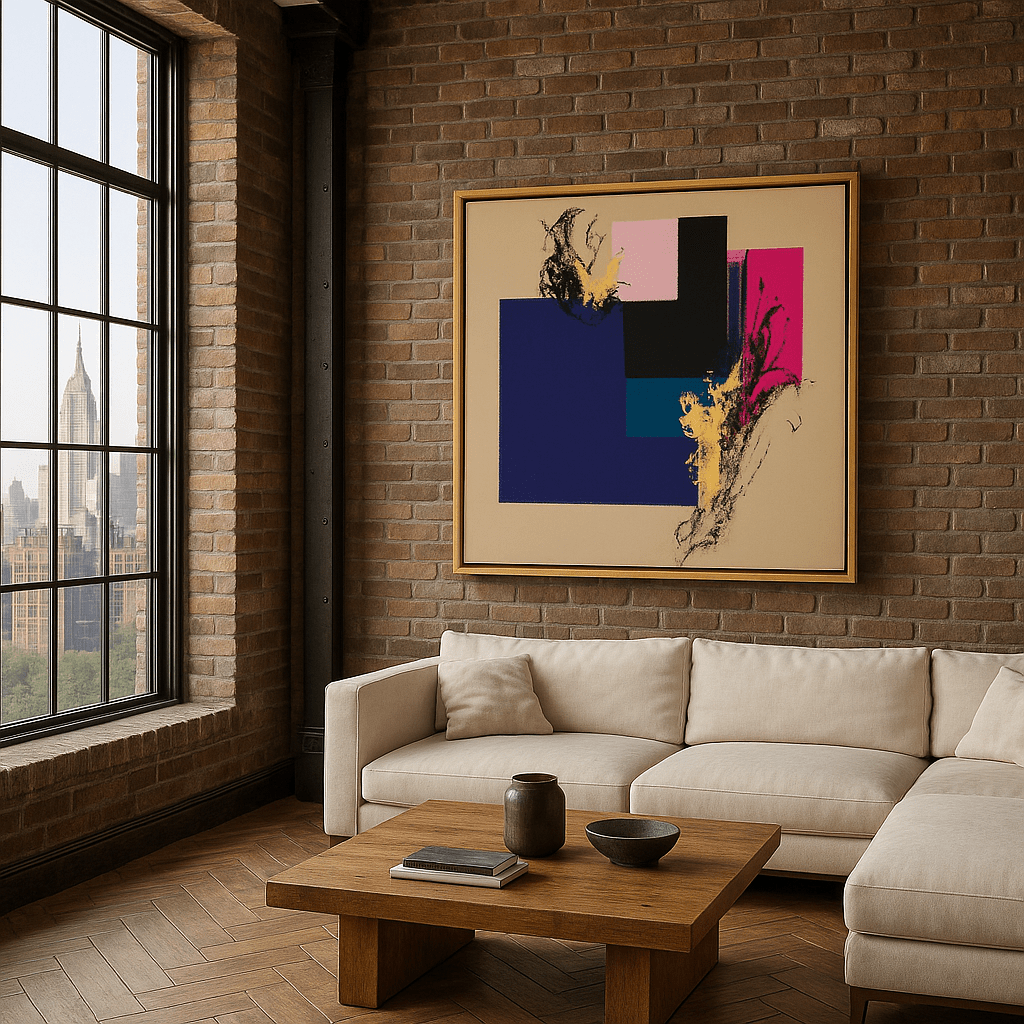 Canvas Print : "Fusion Blocks" - Geometric Abstract Wall Art modern abstract canvas wall art by Rossetti Art β luxury interior design artwork for living room, bedroom, office β contemporary art piece Contemporary Canvas Art Contemporary canvas print