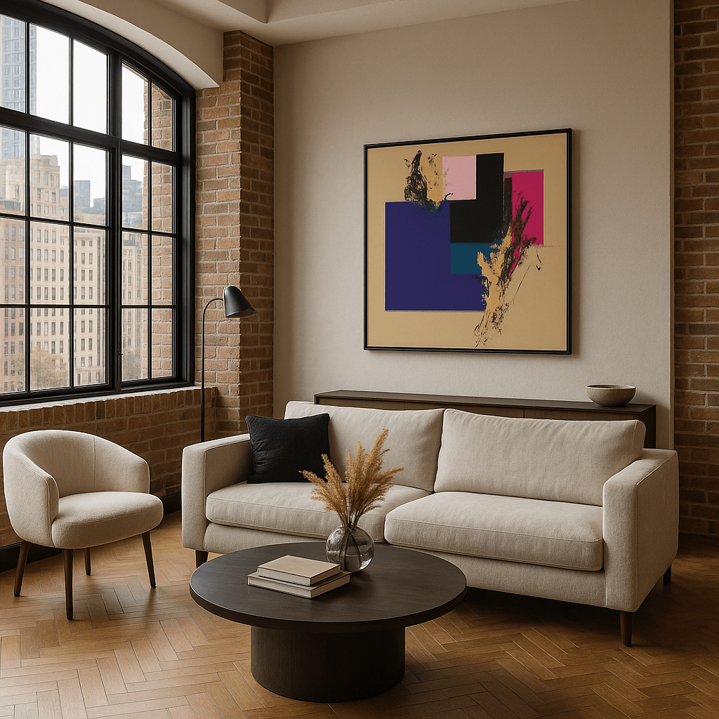 Canvas Print : "Fusion Blocks" - Geometric Abstract Wall Art modern abstract canvas wall art by Rossetti Art β luxury interior design artwork for living room, bedroom, office β contemporary art piece Contemporary Canvas Art Contemporary canvas print
