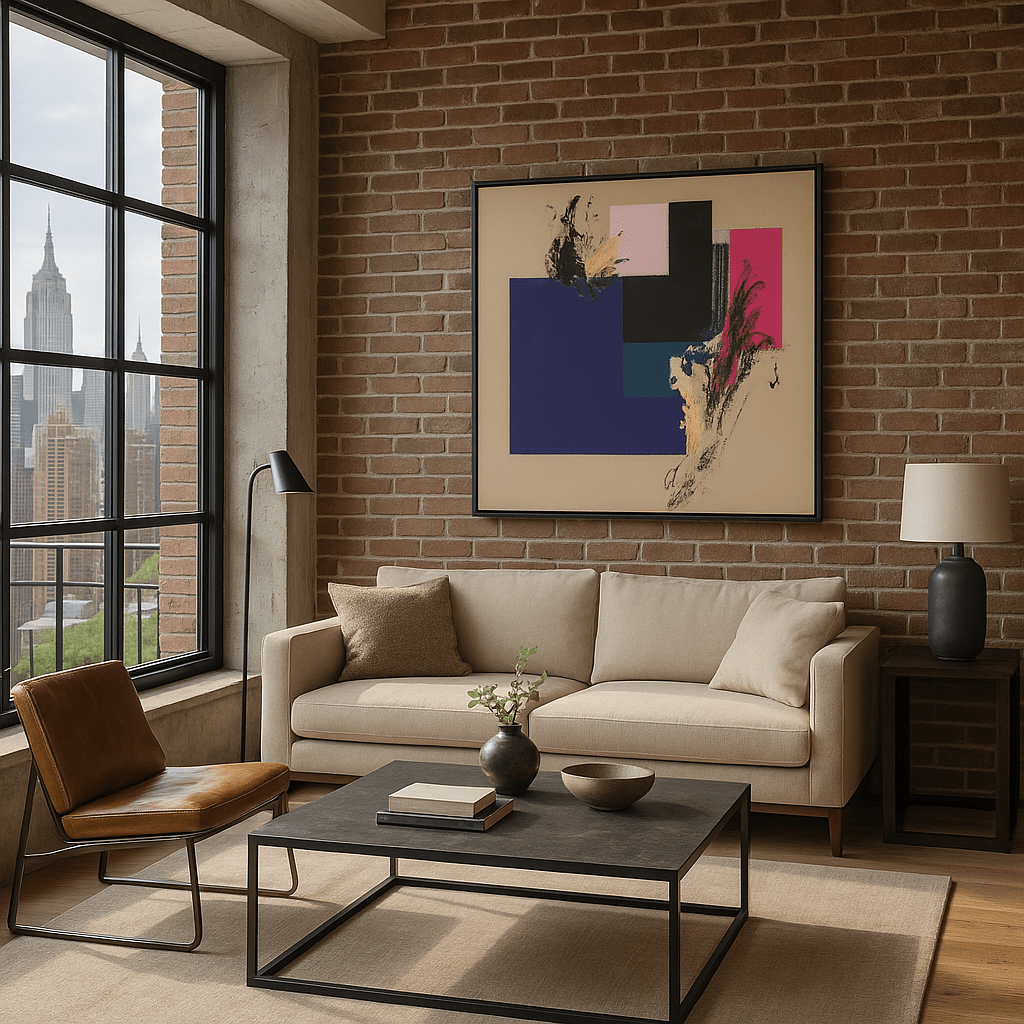 Canvas Print : "Fusion Blocks" - Geometric Abstract Wall Art modern abstract canvas wall art by Rossetti Art β luxury interior design artwork for living room, bedroom, office β contemporary art piece Contemporary Canvas Art Contemporary canvas print