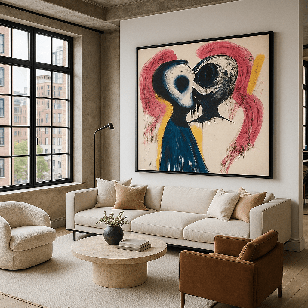 Canvas Print : "Fusion of Souls" - Figurative Print Art modern abstract canvas wall art by Rossetti Art – luxury interior design artwork for living room, bedroom, office – contemporary art piece Contemporary Canvas Art Contemporary canvas print