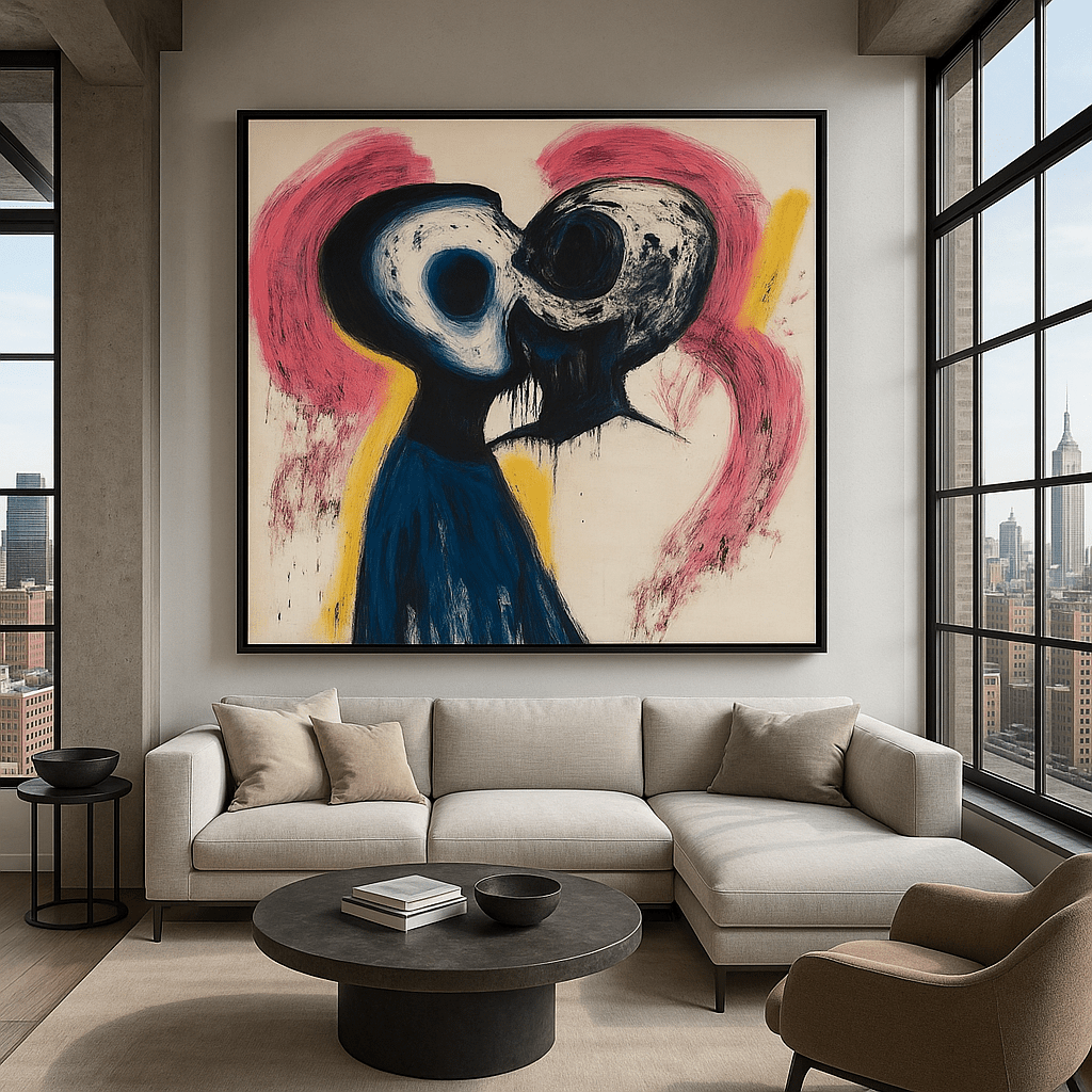 Canvas Print : "Fusion of Souls" - Figurative Print Art modern abstract canvas wall art by Rossetti Art – luxury interior design artwork for living room, bedroom, office – contemporary art piece Contemporary Canvas Art Contemporary canvas print