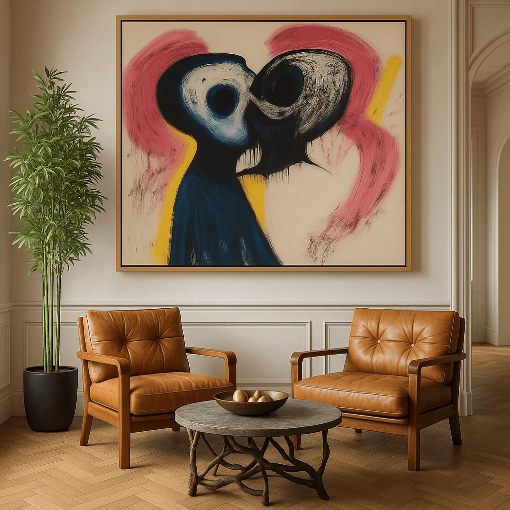 Canvas Print : "Fusion of Souls" - Figurative Print Art modern abstract canvas wall art by Rossetti Art – luxury interior design artwork for living room, bedroom, office – contemporary art piece Contemporary Canvas Art Contemporary canvas print