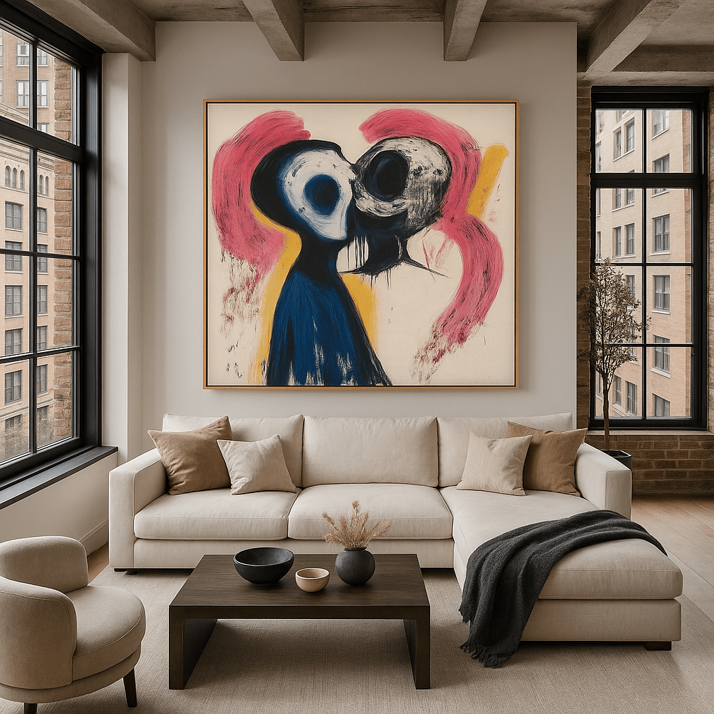 Canvas Print : "Fusion of Souls" - Figurative Print Art modern abstract canvas wall art by Rossetti Art – luxury interior design artwork for living room, bedroom, office – contemporary art piece Contemporary Canvas Art Contemporary canvas print