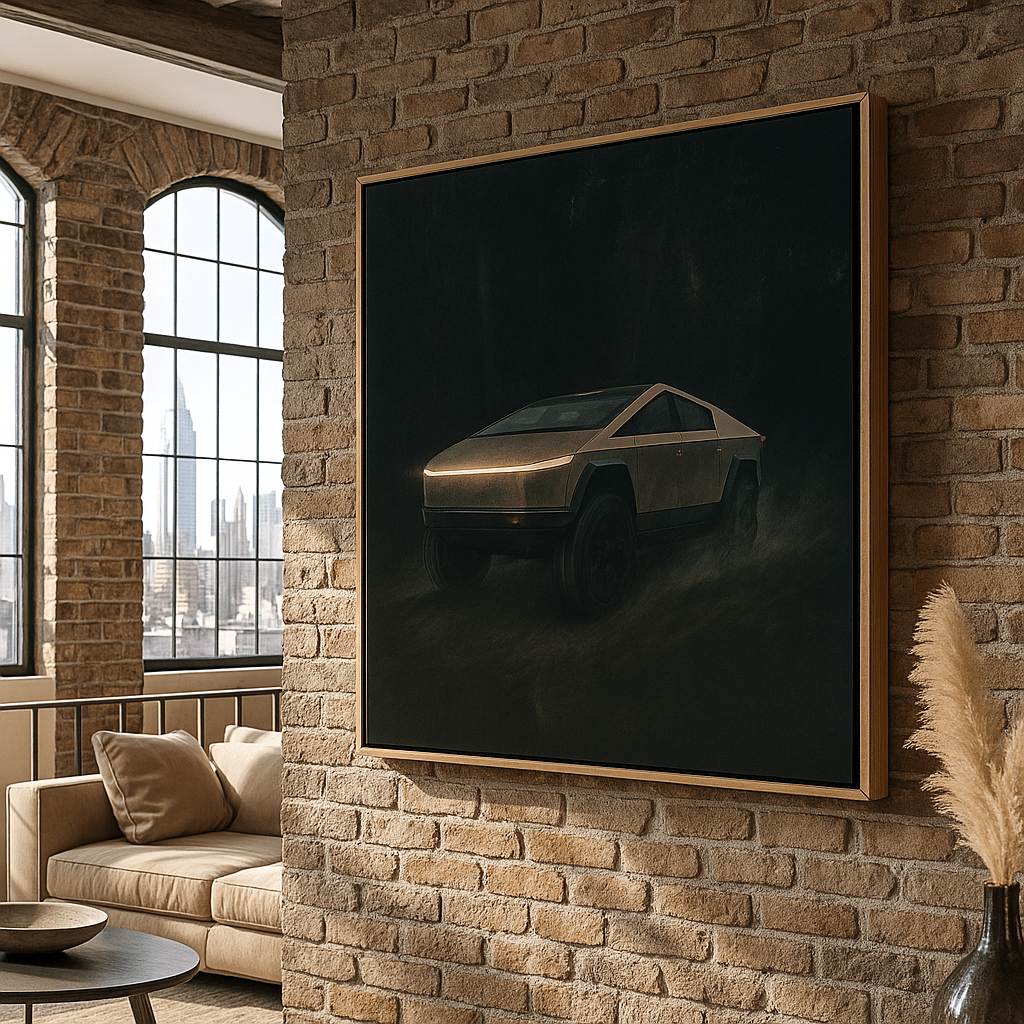 Canvas Print: Futurist Drive – Modern Automotive Canvas Art for Luxury Interiors modern abstract canvas wall art by Rossetti Art – luxury interior design artwork for living room, bedroom, office – abstract wall art canvas print art Chiara Rossetti