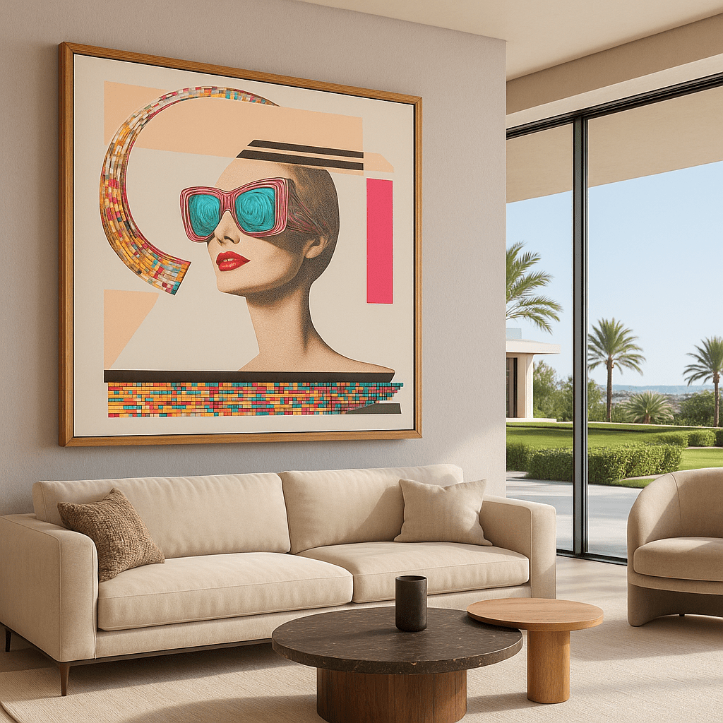 Canvas Print: "Futurist Vision" – Modern Pop Art Wall Decor modern abstract canvas wall art by Rossetti Art – luxury interior design artwork for living room, bedroom, office – handmade pop art Modern Pop Art Pop Art Canvas