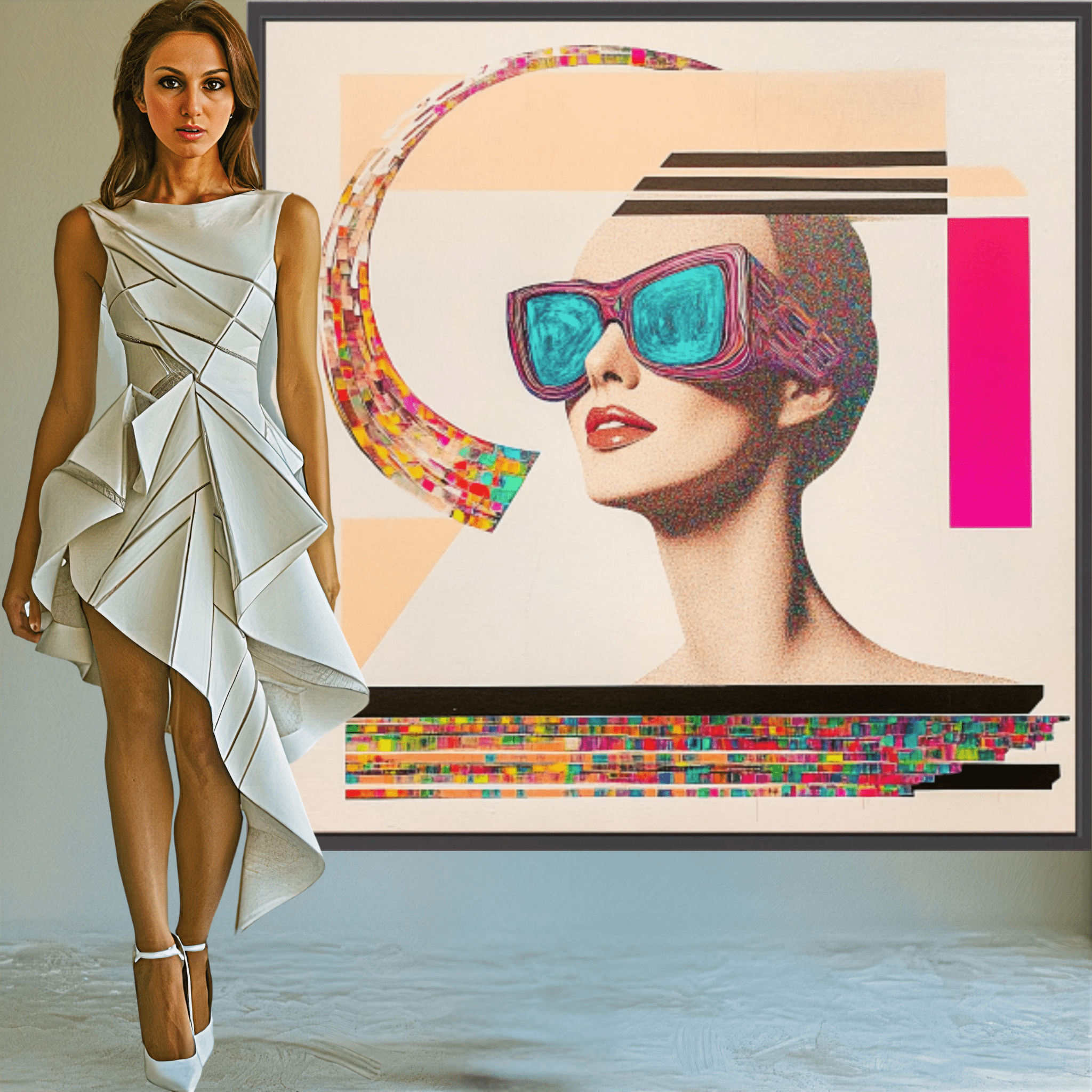 Canvas Print: "Futurist Vision" – Modern Pop Art Wall Decor modern abstract canvas wall art by Rossetti Art – luxury interior design artwork for living room, bedroom, office – handmade pop art Modern Pop Art Pop Art Canvas