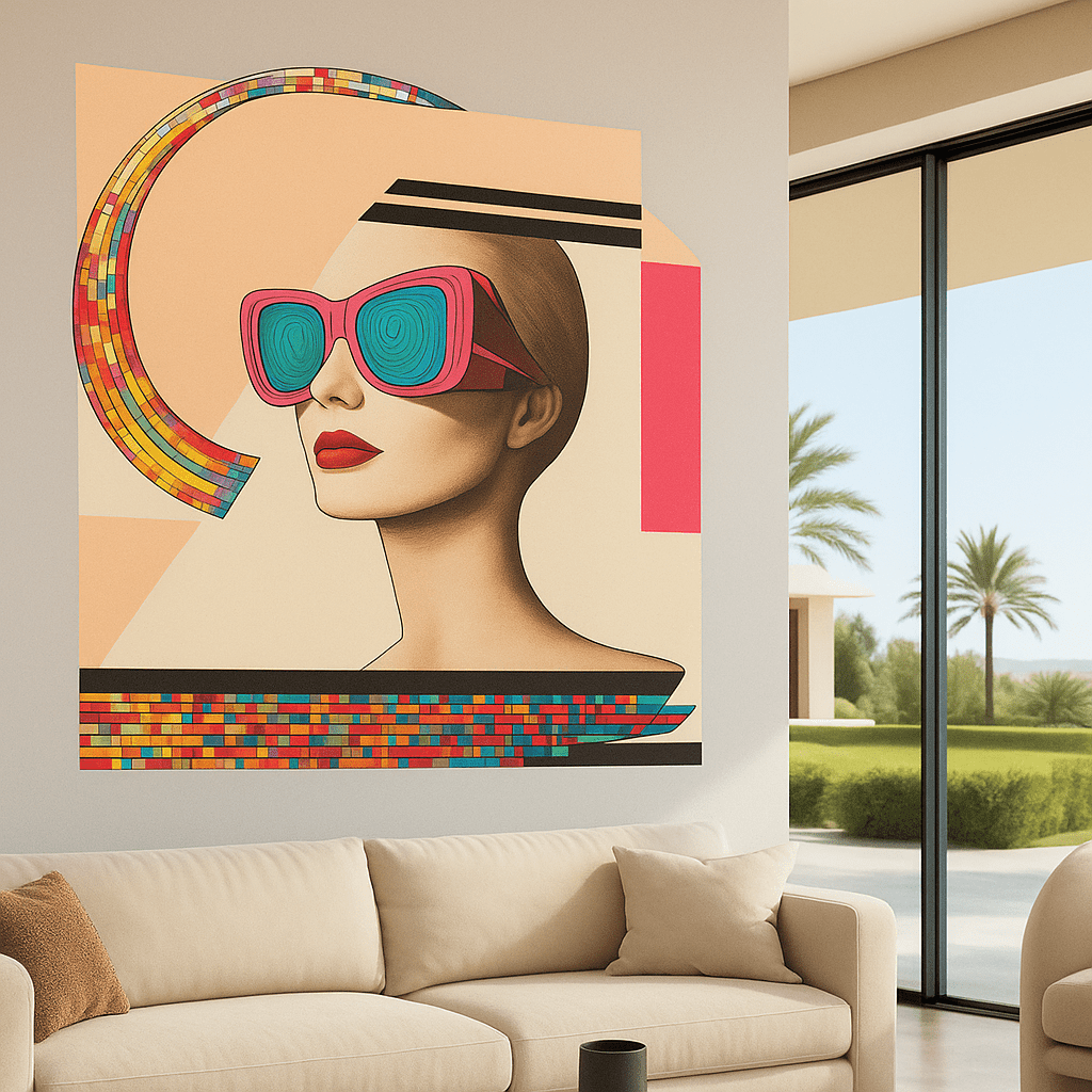 Canvas Print: "Futurist Vision" – Modern Pop Art Wall Decor modern abstract canvas wall art by Rossetti Art – luxury interior design artwork for living room, bedroom, office – handmade pop art Modern Pop Art Pop Art Canvas