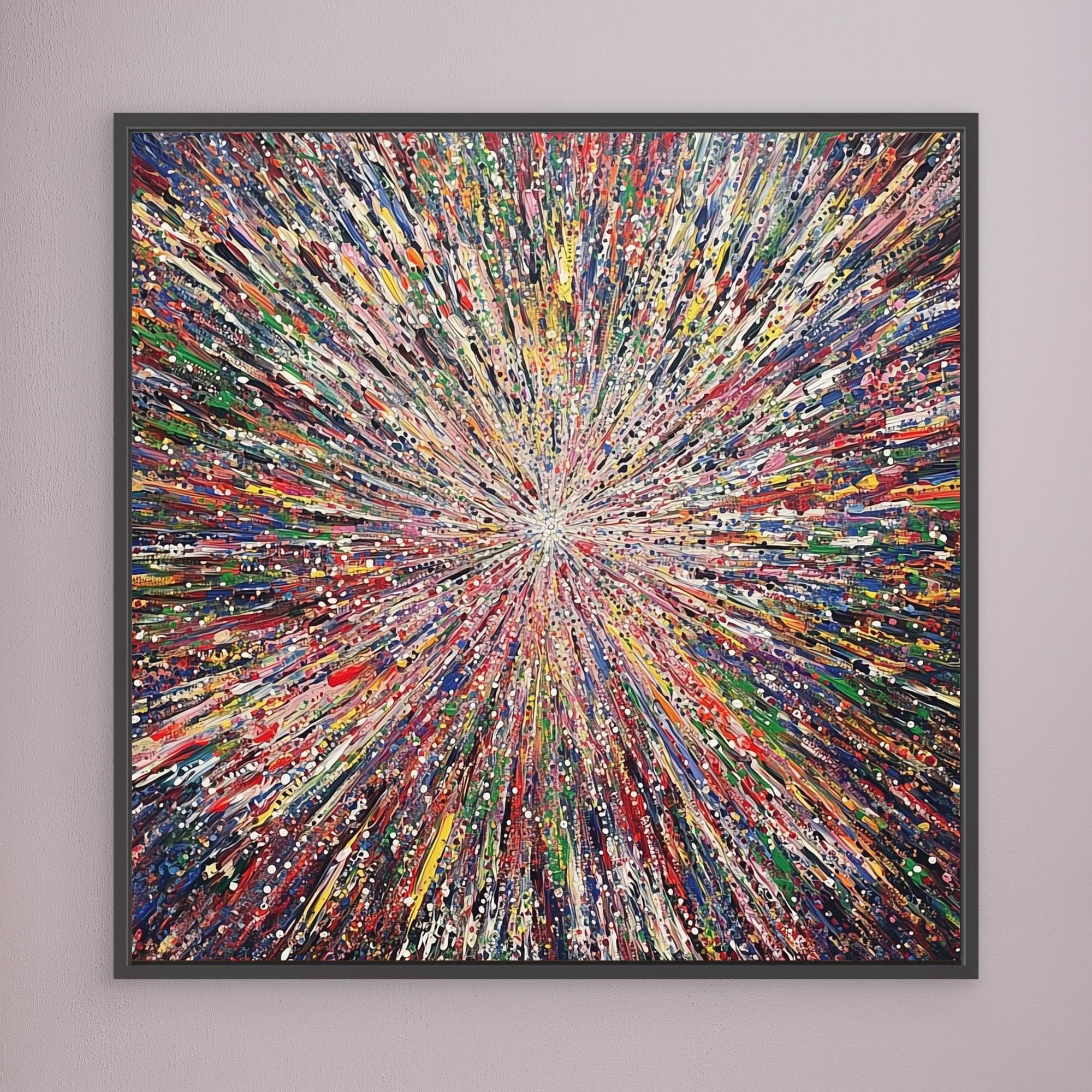 Canvas Print: "Galactic Energy Burst" - Abstract Explosion Wall Art modern abstract canvas wall art by Rossetti Art – luxury interior design artwork for living room, bedroom, office – Cosmic Energy Wall Art Cosmic Explosion Art Energy Burst Art