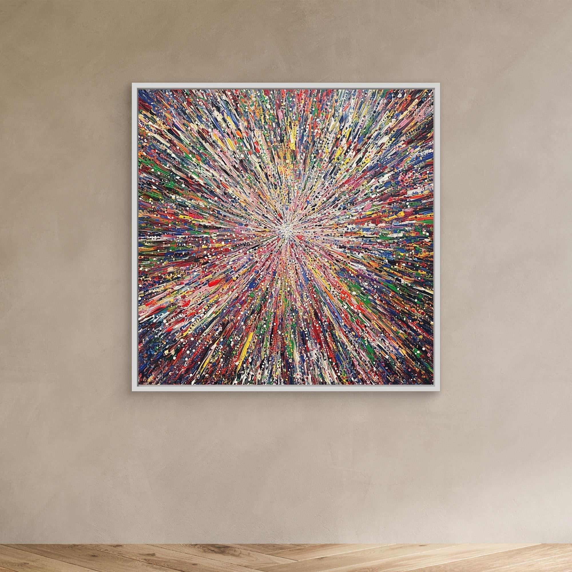 Canvas Print: "Galactic Energy Burst" - Abstract Explosion Wall Art modern abstract canvas wall art by Rossetti Art – luxury interior design artwork for living room, bedroom, office – Cosmic Energy Wall Art Cosmic Explosion Art Energy Burst Art