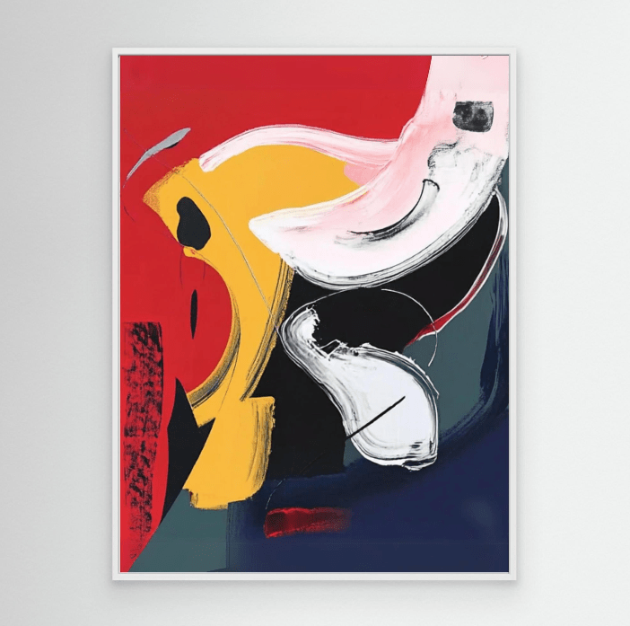 Canvas Print : "Geometric Flow" – Geometric Modern Print. modern abstract canvas wall art by Rossetti Art – luxury interior design artwork for living room, bedroom, office – Abstract Grid Art Color Dot Canvas