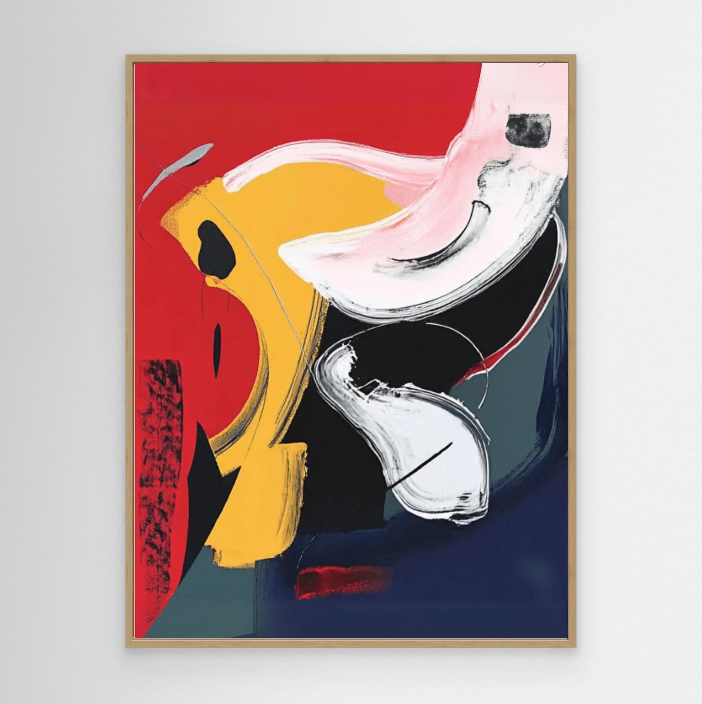 Canvas Print : "Geometric Flow" – Geometric Modern Print. modern abstract canvas wall art by Rossetti Art – luxury interior design artwork for living room, bedroom, office – Abstract Grid Art Color Dot Canvas