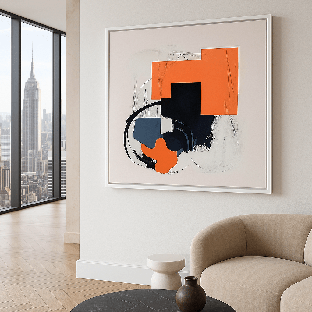 Canvas Print : "Geometric Harmony" modern abstract canvas wall art by Rossetti Art β luxury interior design artwork for living room, bedroom, office β Minimalist abstract art Minimalist Abstract Canvas Art Minimalist Art for Sale