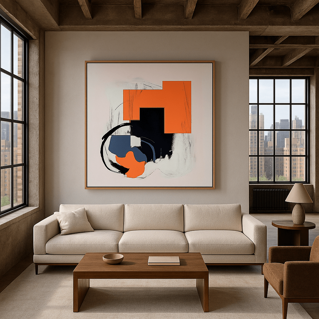 Canvas Print : "Geometric Harmony" modern abstract canvas wall art by Rossetti Art β luxury interior design artwork for living room, bedroom, office β Minimalist abstract art Minimalist Abstract Canvas Art Minimalist Art for Sale