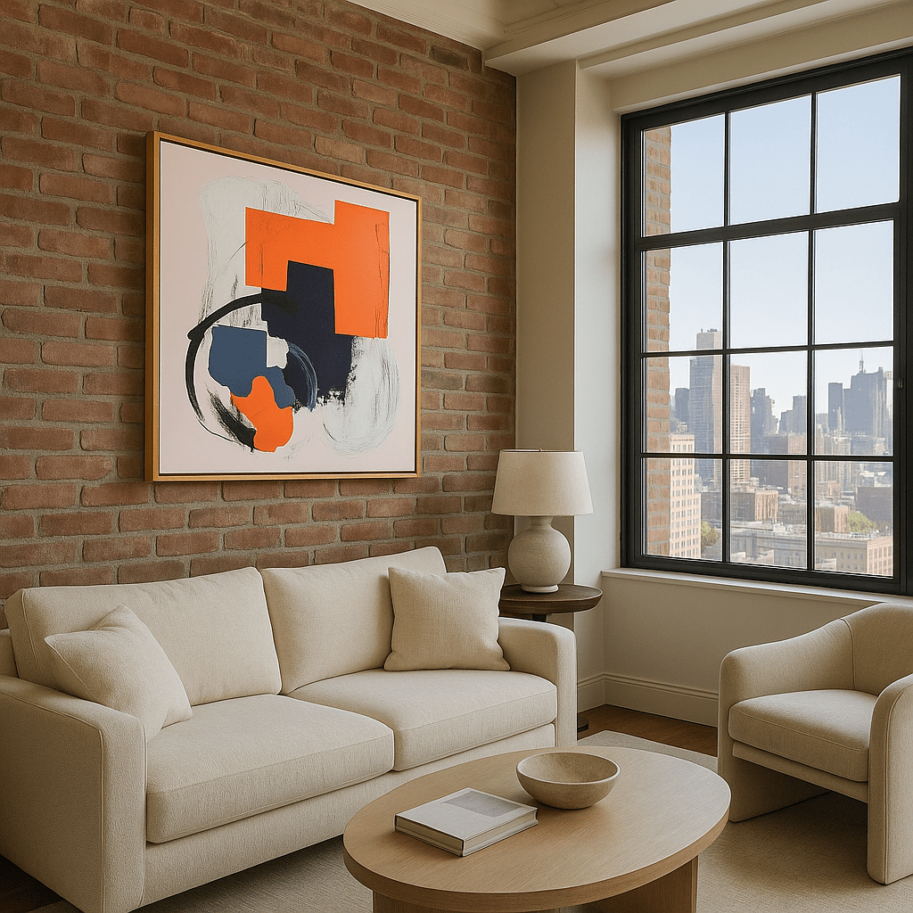 Canvas Print : "Geometric Harmony" - Abstract Wall Art Print modern abstract canvas wall art by Rossetti Art β luxury interior design artwork for living room, bedroom, office β Minimalist abstract art Minimalist Abstract Canvas Art Minimalist Art for Sale