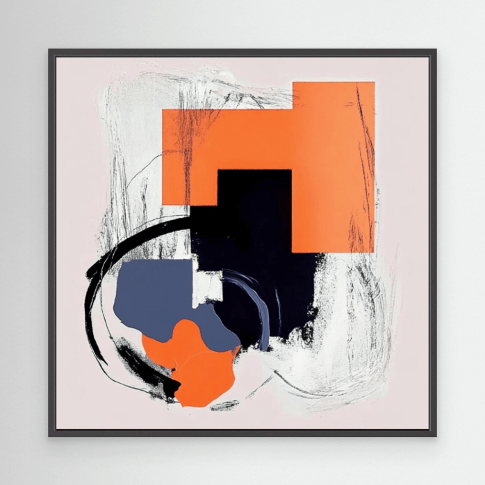 Canvas Print : "Geometric Harmony" - Abstract Wall Art Print modern abstract canvas wall art by Rossetti Art β luxury interior design artwork for living room, bedroom, office β Minimalist abstract art Minimalist Abstract Canvas Art Minimalist Art for Sale