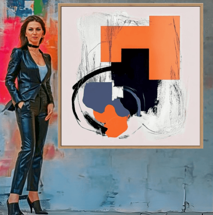 Canvas Print : "Geometric Harmony" - Abstract Wall Art Print modern abstract canvas wall art by Rossetti Art β luxury interior design artwork for living room, bedroom, office β Minimalist abstract art Minimalist Abstract Canvas Art Minimalist Art for Sale