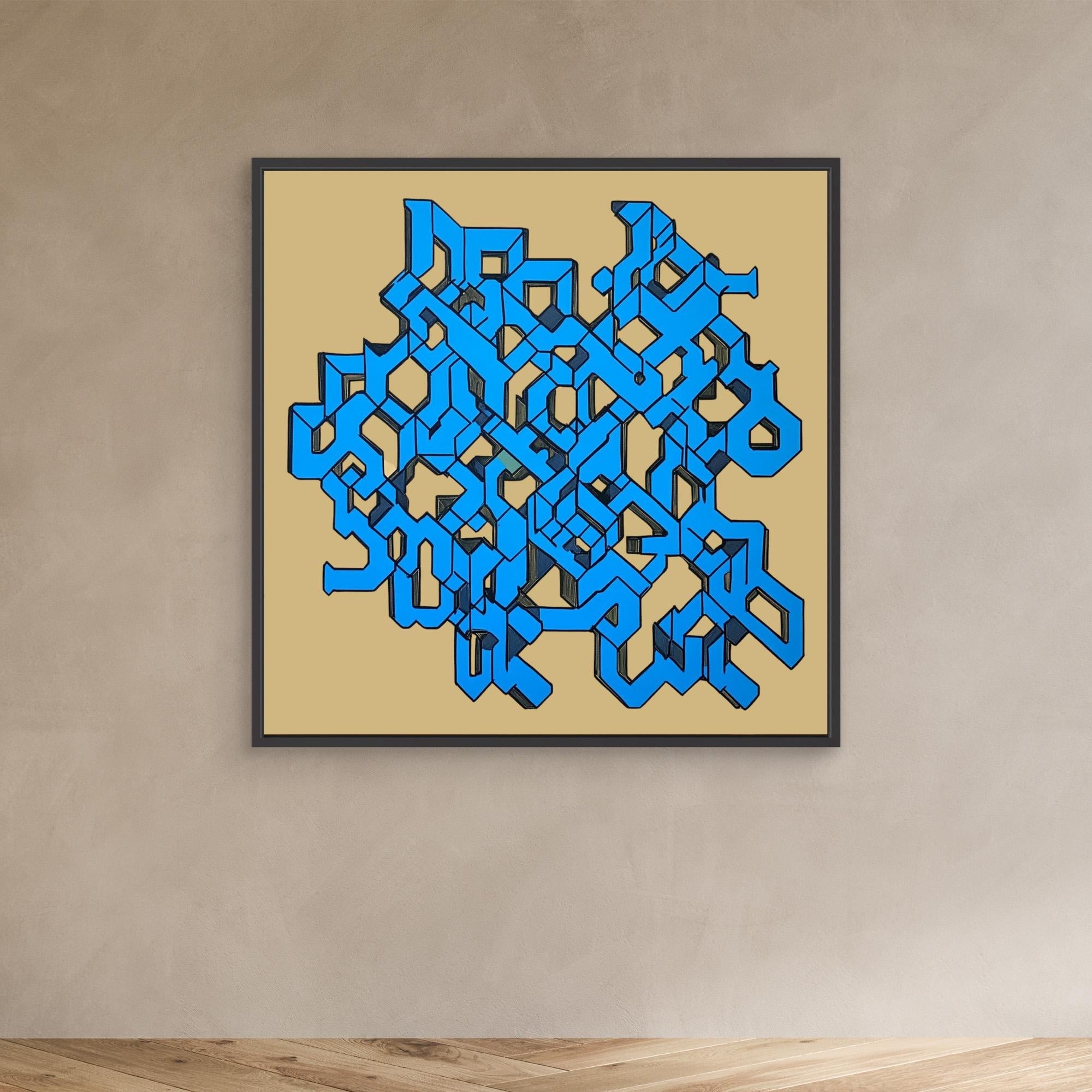 Canvas Print: "Geometric Labyrinth" - Abstract Modern Wall Art modern abstract canvas wall art by Rossetti Art – luxury interior design artwork for living room, bedroom, office – Abstract geometric canvas print Contemporary bold shape artwork Large abstract statement wall decor